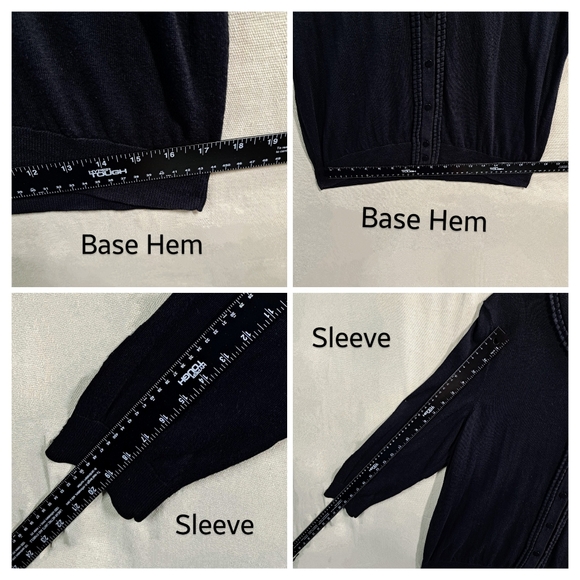 Talbots Women XL Black Button Up Double Loop Trim Knit Cardigan Sweater - Picture 5 of 9